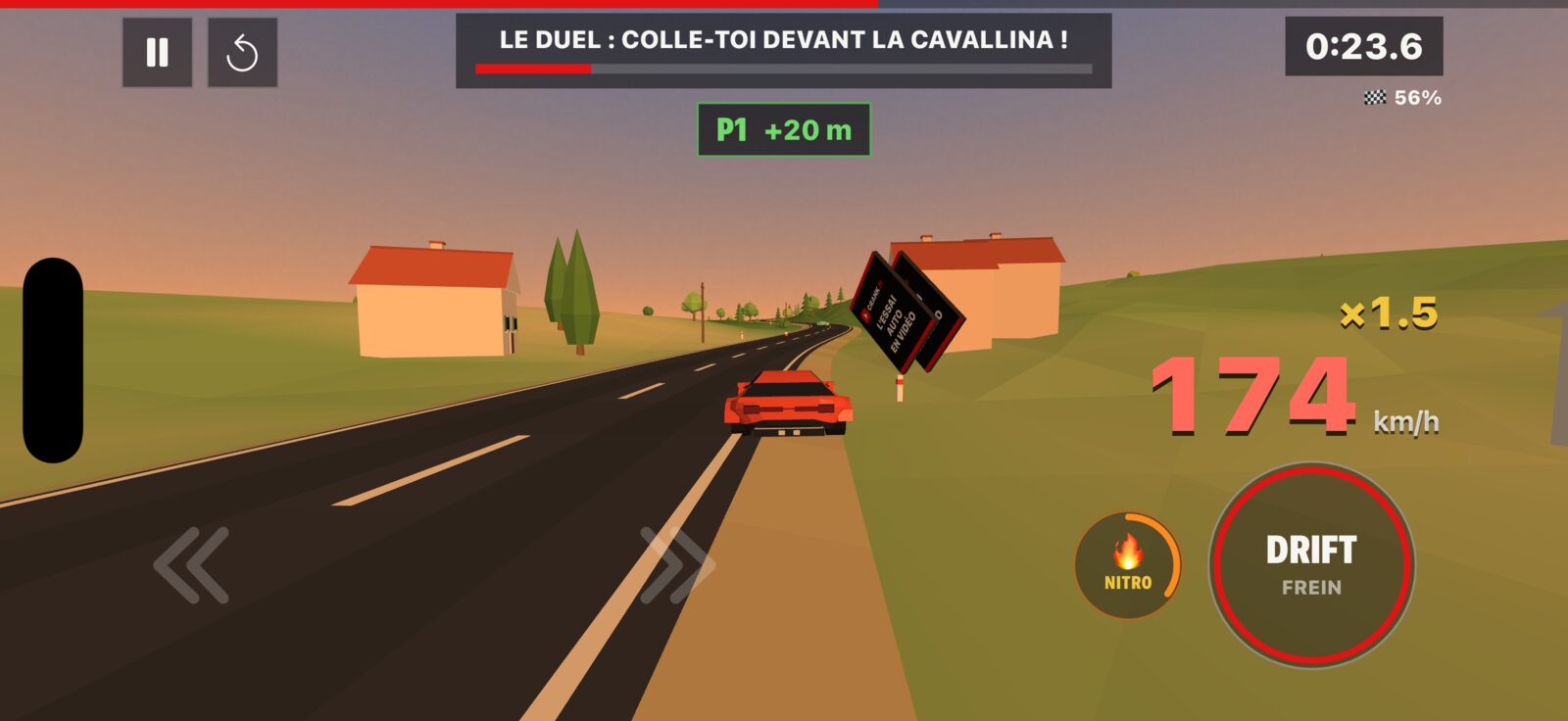Le duel, collé devant la Cavallina