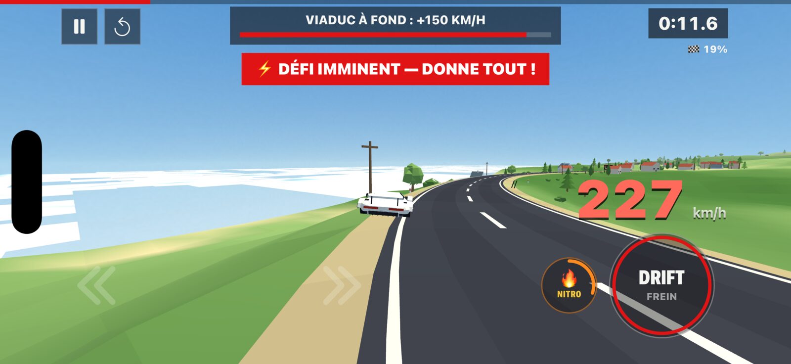 Le viaduc à pleine vitesse au-dessus de la mer